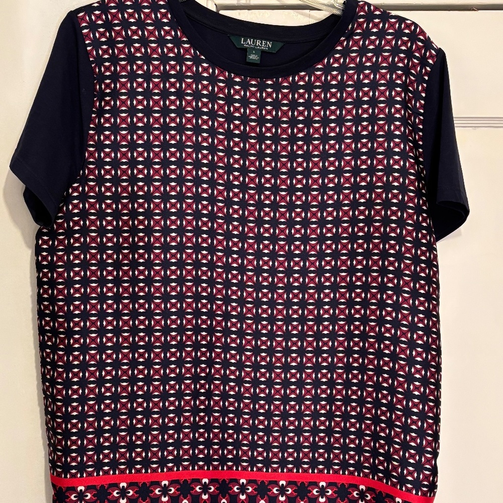 Like New Ralph Lauren Geometric Patterned Top Tee - image 2
